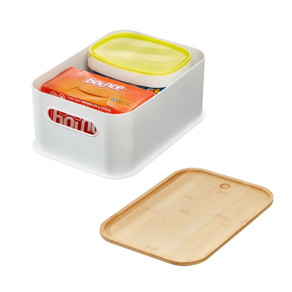 iDesign Eco Divided Food Storage Containers Made from Recycled Plastic with Lids in Coconut